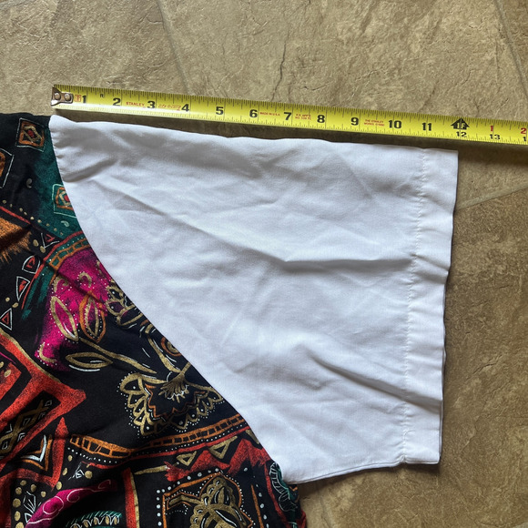 Vtg 80s Womens Collared Top Multicolor Abstract Artsy Funky Groovy Maximalist - Picture 8 of 8